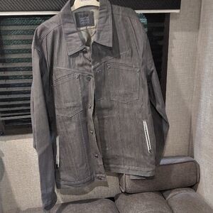 Marithe Francois Girbaid Men's Charcoal Denim Jacket